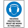 450x300mm - Metal - Hearing Protection Must be Worn in This Area