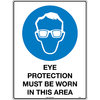 600x450mm - Metal, Class 1 Reflective - Eye Protection Must Be Worn In This Area